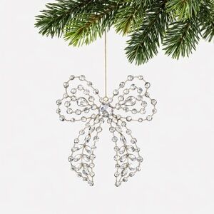 Bow Ornament Rhinestone Gems Holiday Lane Glam Christmas Decor Party